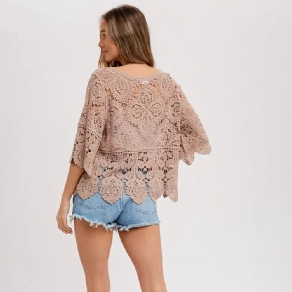 CLEAR OUT!!!!  Crochet Lace Top - Picture 7 of 11